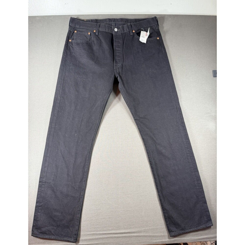Levi's 501 Jeans Mens 38x34 Black Straight Leg Button Fly New